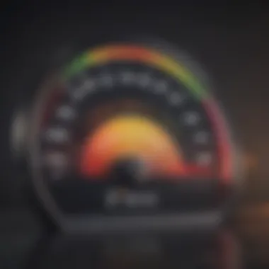 An illustration showing a credit score meter