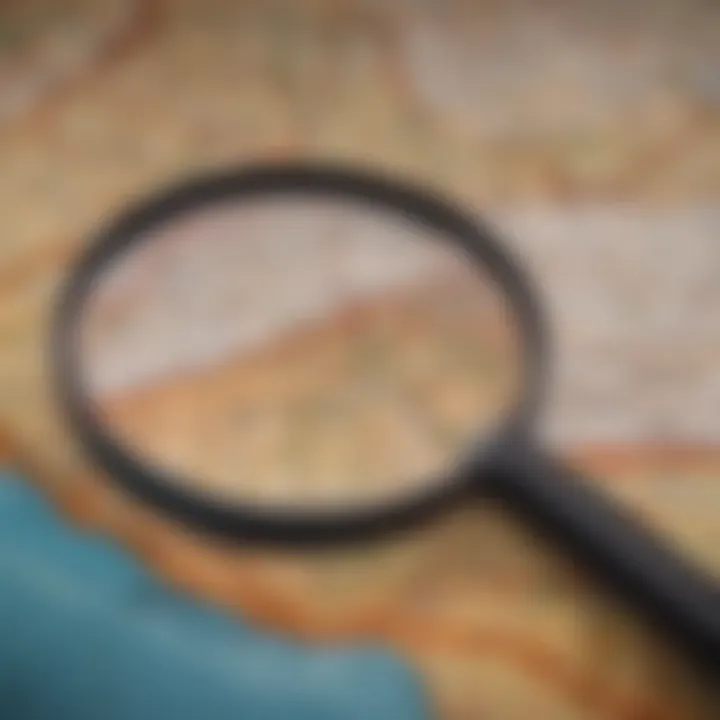 A magnifying glass focusing on a map of North Carolina