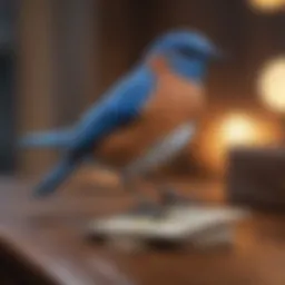 Illustration depicting the Bluebird card and its features