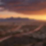 Sunset over Tucson skyline