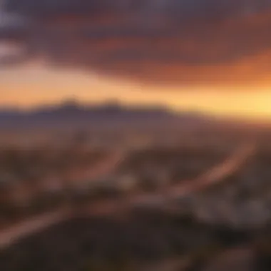 Sunset over Tucson skyline