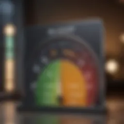 A visual representation of a credit score scale highlighting 820.