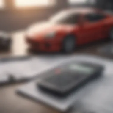 Budget Analysis for Car Financing Person analyzing budget documents