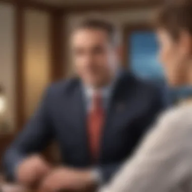 Financial Advisor Consultation A close-up of a financial advisor discussing options with a member at a credit union.