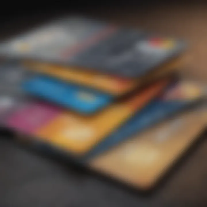Different types of credit cards displayed
