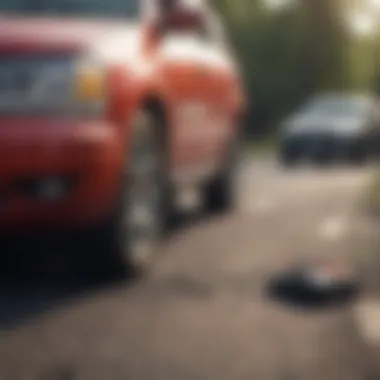 Emergency Roadside Assistance Emergency roadside assistance being provided to a stranded vehicle