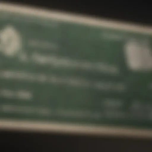 A close-up view of Huntington Bank checks highlighting their design and features.