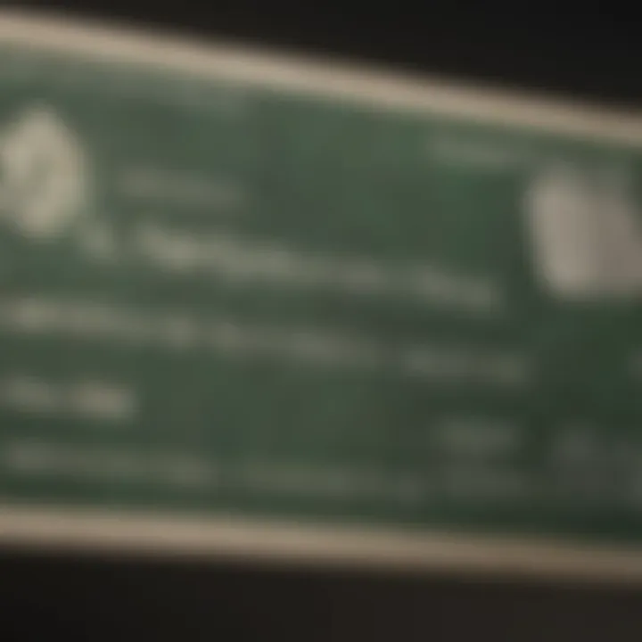 A close-up view of Huntington Bank checks highlighting their design and features.