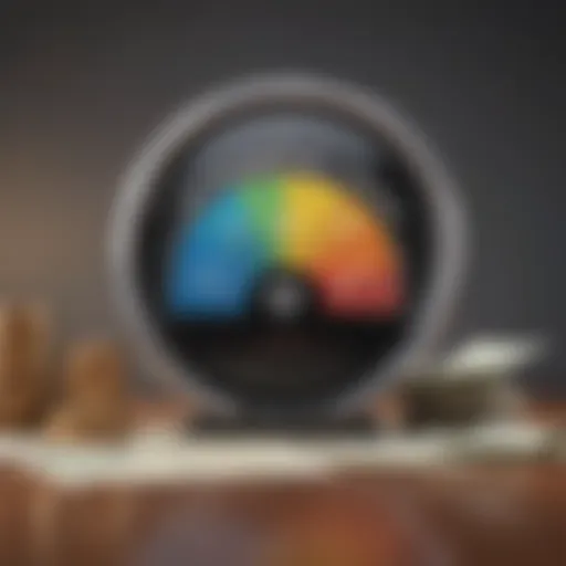 Conceptual image illustrating credit scores and debt