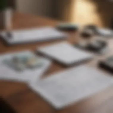 Financial Documentation Analysis Diverse financial documents laid out on a table