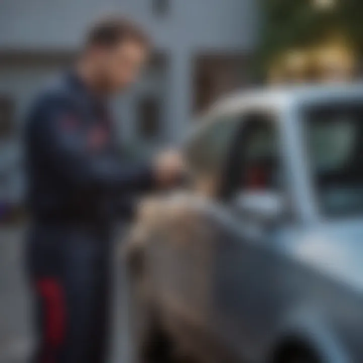 AAA technician unlocking a car door