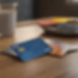 Different types of Visa cards displayed on a table